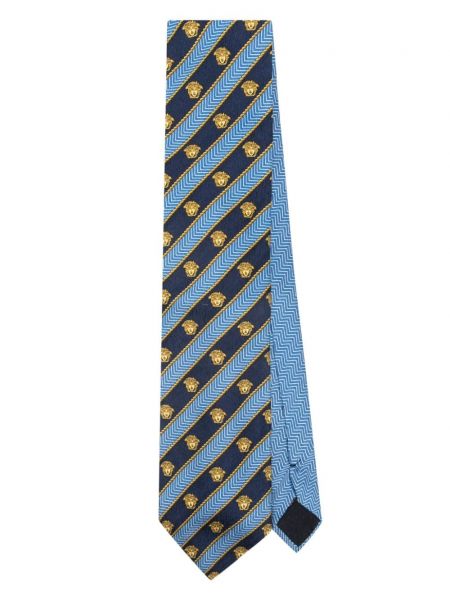 Cravate en soie à imprimé Versace Pre-owned bleu
