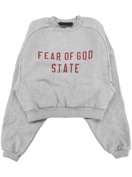 Baskılı sweatshirt Fear Of God Essentials gri