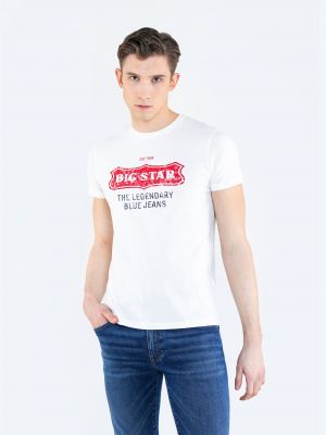 Polo marškinėliai su žvaigždės raštu Big Star balta