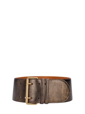 Kožený pásek s vysokým pasem s přezkou Ralph Lauren Collection