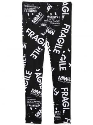 Leggings för tjejer Mm6 Maison Margiela Kids svart