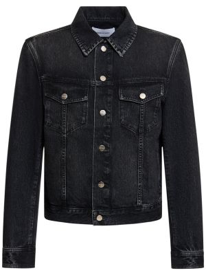 Bavlnená džínsová bunda Ferragamo čierna