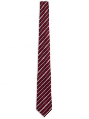 Pruhovaná hedvábná kravata Emporio Armani červená