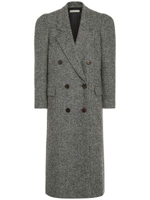 Oversize палто от туид с десен рибена кост Alessandra Rich сиво