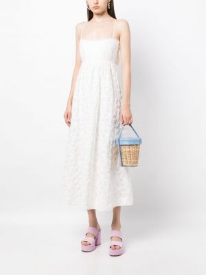 Květinové bavlněné midi šaty Alemais bílé