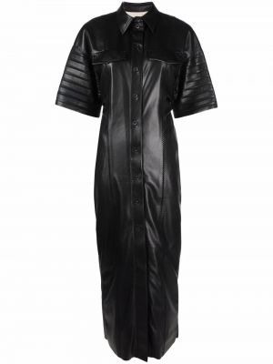 Kožené přiléhavé šaty Nanushka černé