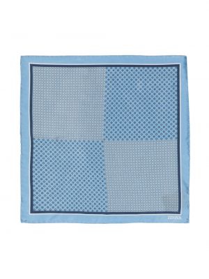 Cravată de mătase cu imagine cu imprimeu geometric Zegna albastru