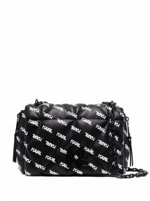 Bolsa de hombro con estampado Karl Lagerfeld negro