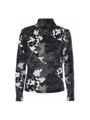 Bluse mit drapierungen mit camouflage-print Kocca schwarz