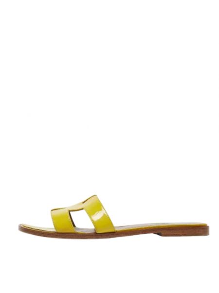 Sandały skórzane Hermès Vintage żółte