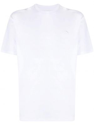 Памучна тениска бродирана Alexander Mcqueen бяло