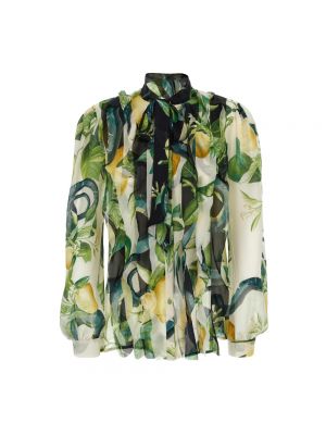 Jedwabna bluzka Roberto Cavalli zielona