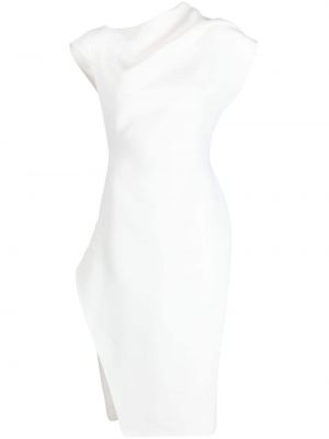 Asymetrické priliehavé večerné šaty Maticevski biela