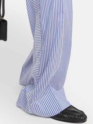 Pruhované hodvábne nohavice s vysokým pásom Burberry modrá