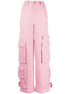 Tvídové kalhoty relaxed fit Gcds růžové