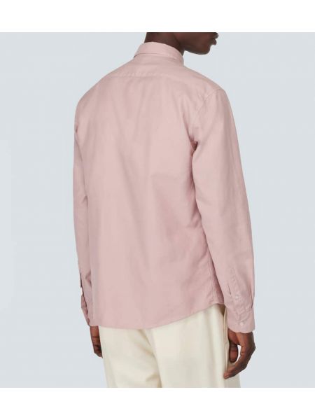 Βαμβακερό πουκάμισο Sunspel ροζ