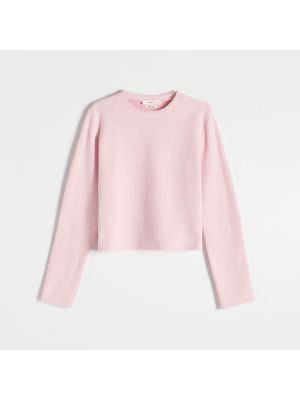 Bavlnené tričko z polyesteru Reserved - ružová