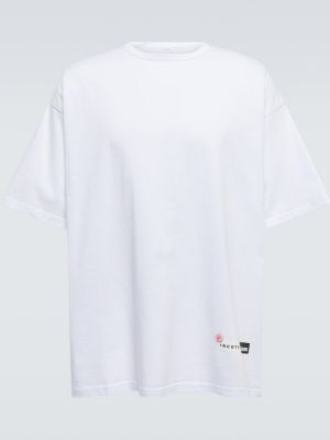 Jersey t-shirt aus baumwoll Incotex X Facetasm weiß