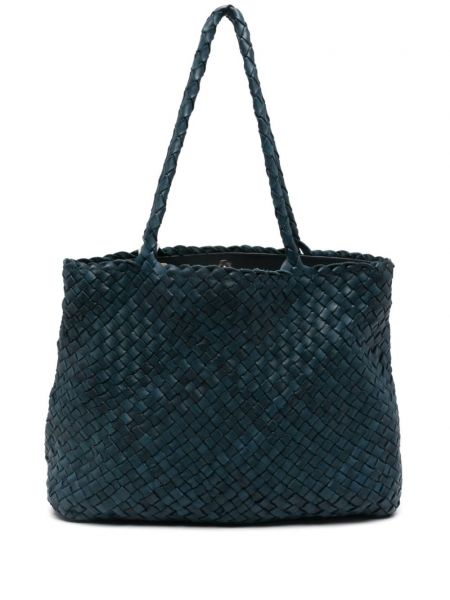 Ретро мрежести кожени чанта кошница Dragon Diffusion синьо