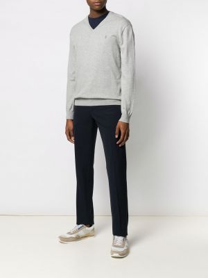 Pullover mit stickerei mit v-ausschnitt Polo Ralph Lauren grau