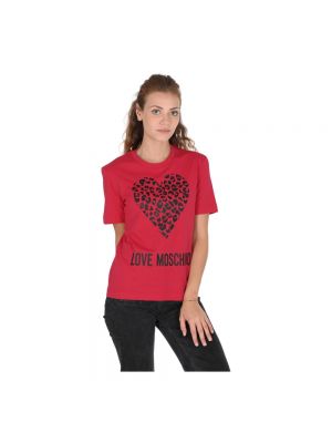 Koszulka bawełniana Love Moschino czerwona