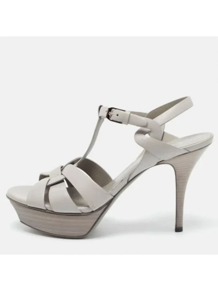 Sandalias de cuero Yves Saint Laurent Vintage gris