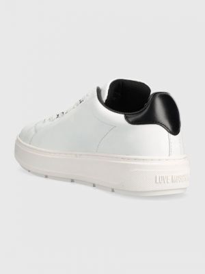 Sneakerși din piele Love Moschino alb