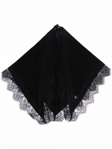 Bufanda de lana de cachemir con estampado de cachemira Twinset negro