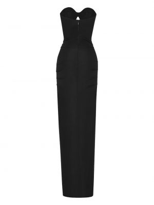 Jedwabna sukienka długa Saint Laurent czarna