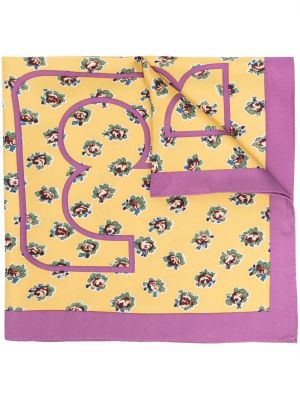 Trykt floral skjerf Tory Burch gul