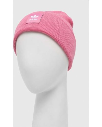 Dzianinowa czapka Adidas Originals różowa