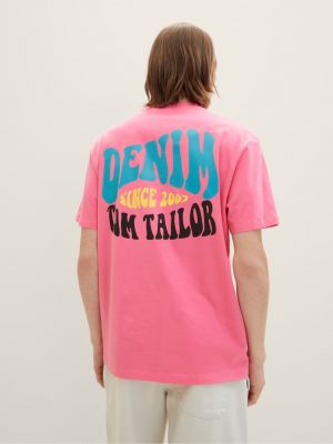 Tričko s potlačou Tom Tailor Denim ružová
