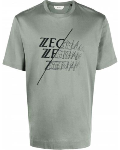 Camiseta con estampado Z Zegna verde