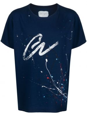 T-shirt en coton à imprimé Greg Lauren bleu