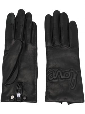 Rękawiczki skórzane Agnelle czarne