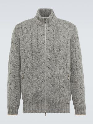 Casual kašmírový svetr na zip Brunello Cucinelli