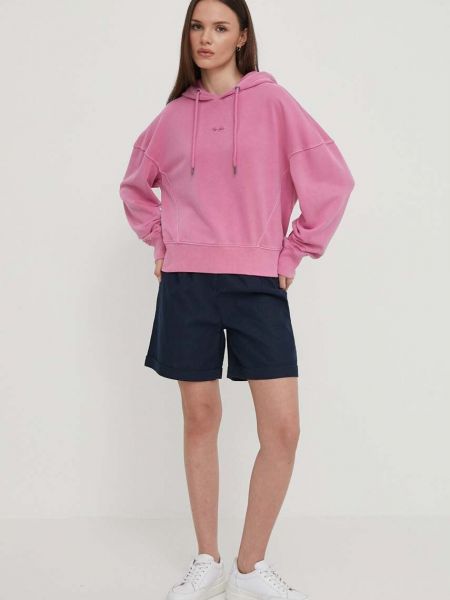 Bluza z kapturem Pepe Jeans różowa