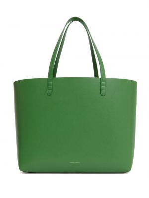 Кожени шопинг чанта Mansur Gavriel зелено