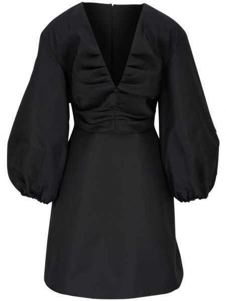 Hedvábné koktejlové šaty Carolina Herrera černé
