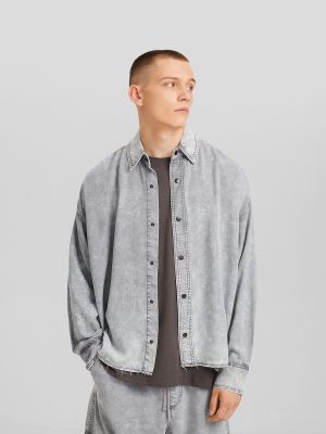 Prehodna jakna Bershka siva