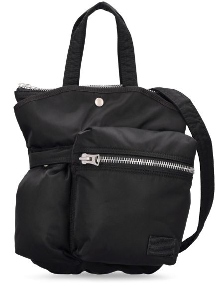 Nylonowa torba na ramię z kieszeniami Sacai czarna