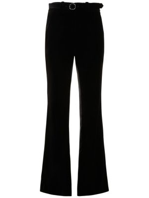 Žametne hlače z visokim pasom iz rebrastega žameta Proenza Schouler črna