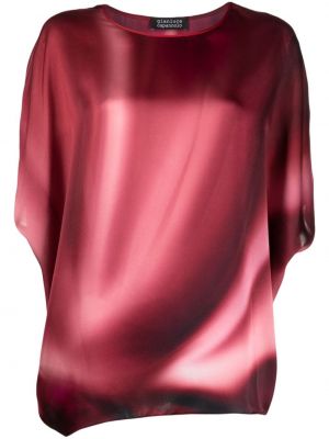 Копринена блуза с абстрактен десен Gianluca Capannolo червено