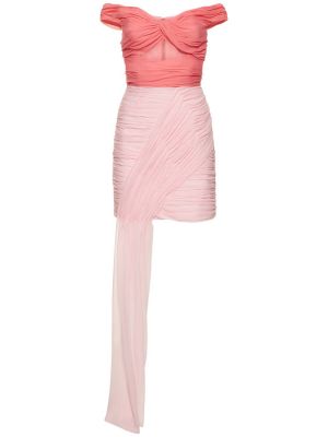Jedwabna sukienka mini Giambattista Valli różowa