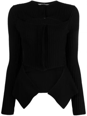 Асиметричен пуловер Andreadamo черно