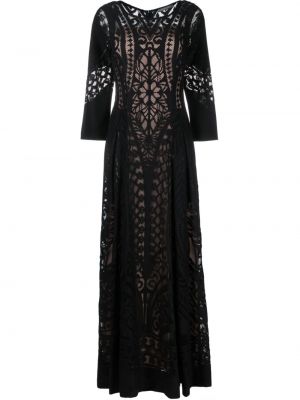 Макси рокля с дантела Alberta Ferretti черно
