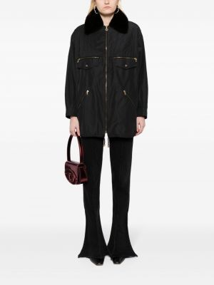 Dygsniuotas šilkinis paltas Chanel Pre-owned juoda