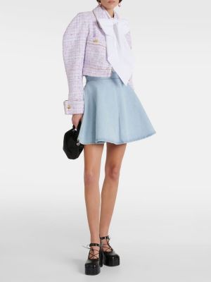 Bombažna jakna iz tvida Nina Ricci vijolična
