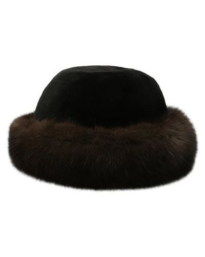 Норковая шапка с мехом Kussenkovv, коричневая