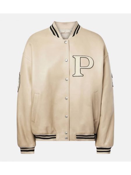 Læderjakke Prada beige